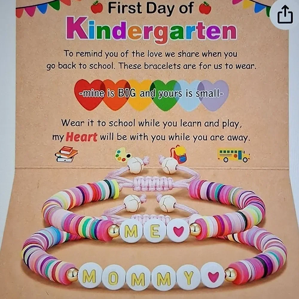 Mommy & Me Bracelets First Day Of School Mom & Daughter New